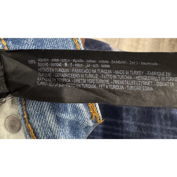 Zara Woman Distressed Light Wash Denim Skirt Size US 5 - Picture 5 of 12